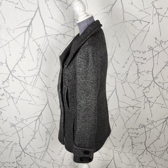 Babaton Gray Tweed 70% Wool Blend Double Breasted Howell Peacoat Preppy - Picture 2 of 10